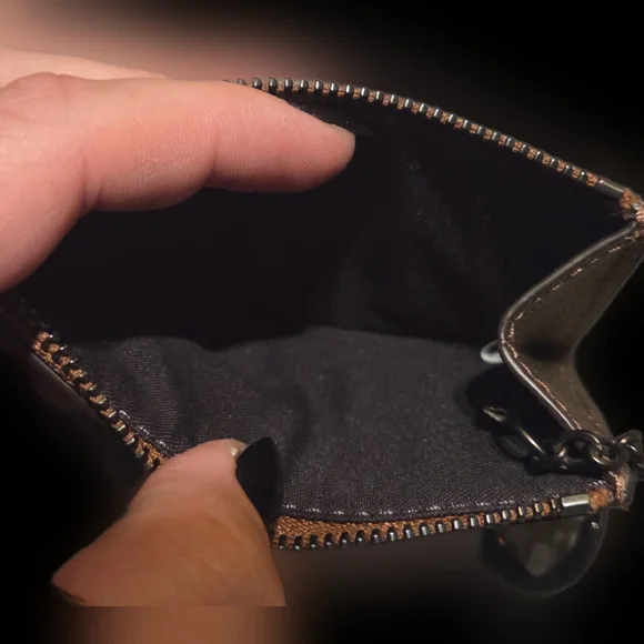 Coach Copper/Gold Textured Card Holder Wallet - Picture 3 of 4